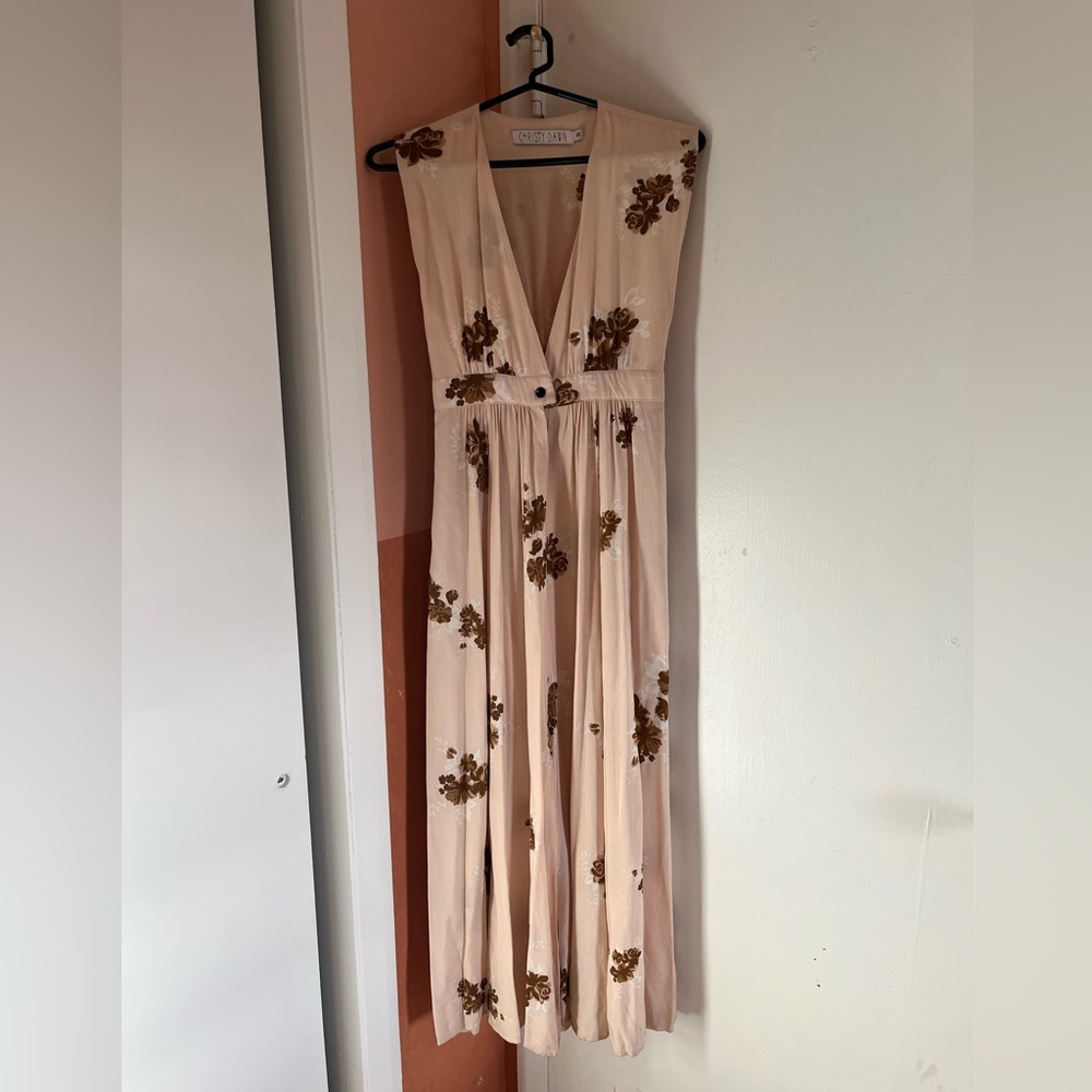 Christy Dawn pink floral v cut dress. XS. Worn only once!
